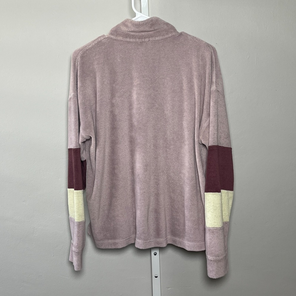 Faherty Cabana Organic Terry Cloth Colorblock Sweater Coastal Beach Boho Sz M - Picture 10 of 11
